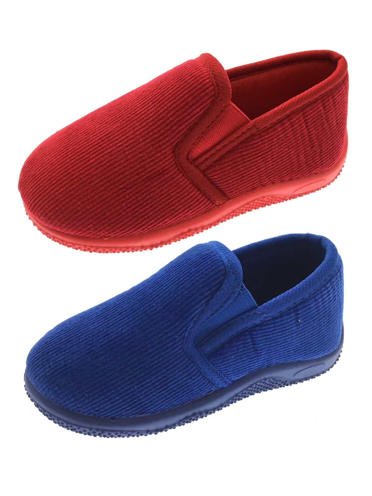 Kids Boys Classic Corduroy Slippers Slip On Shoes Cord Xmas Gift Size